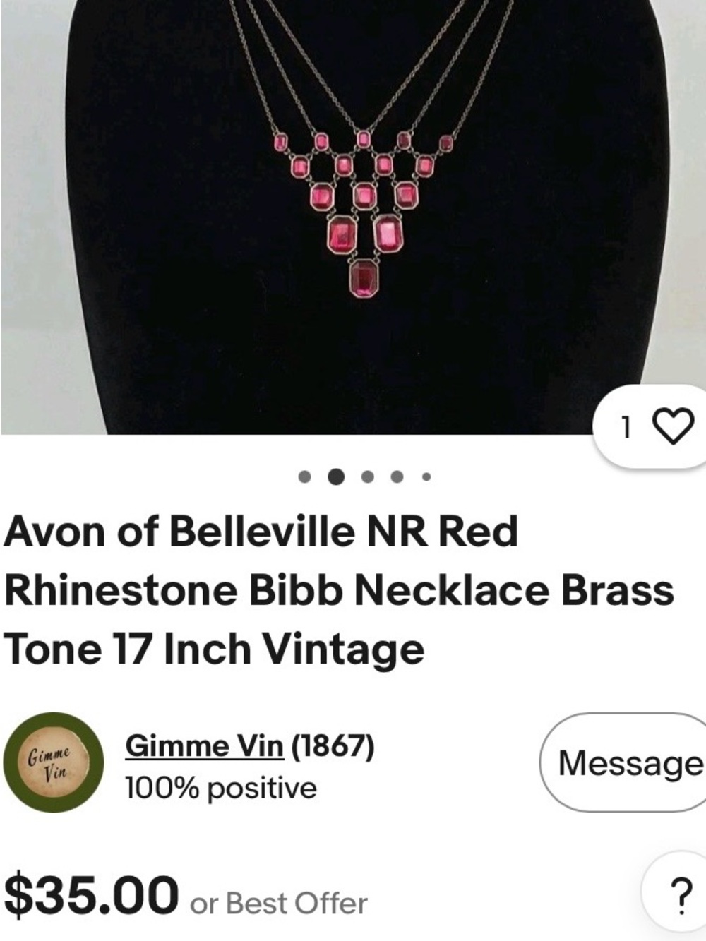 VINTAGE AVON OF BELLEVILLE NECKLACE - Picture 9 of 9
